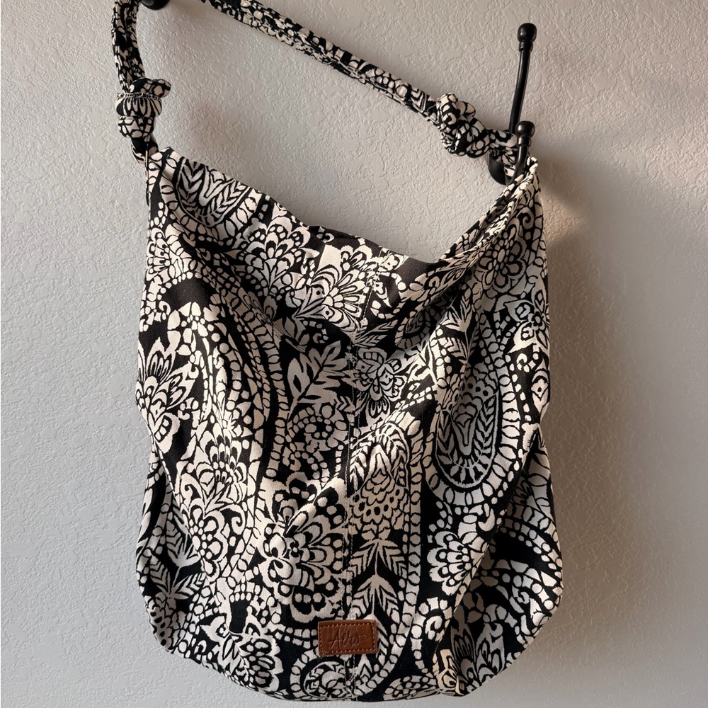 Black and White Patterned Women's Bag